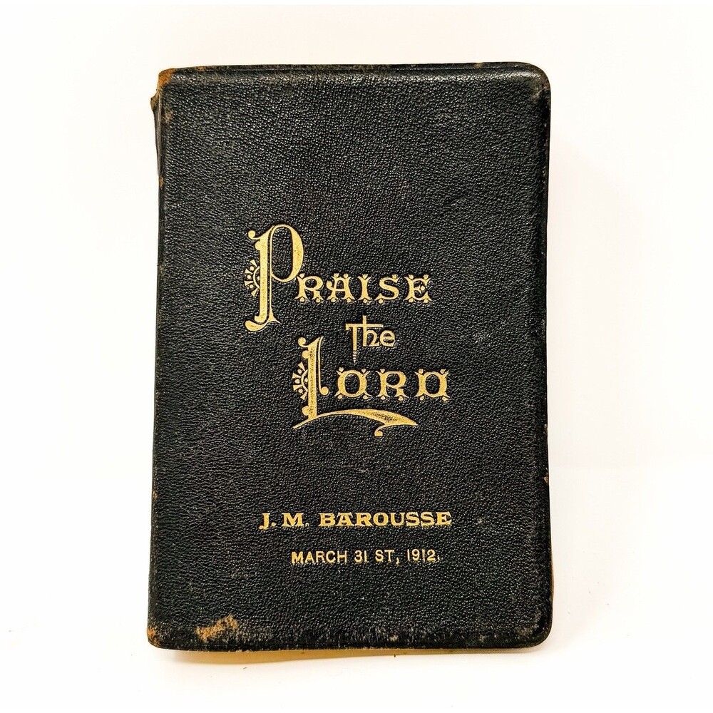 Antique 1912 Lutheran Hymnal Praise the Lord Personalized Leather Prayer Book